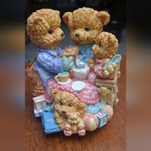 🎼🐻A Teddy Bears Family Decor Ornament Musical
